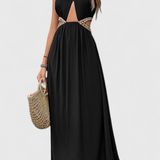 Sorina Vestido Midi Halter con Detalles de Diseño Elegantes