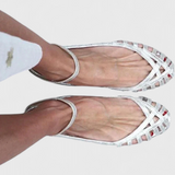 Sofica Sandalias Plateadas Elegantes con Punta Redonda y Cinturilla al Tobillo para un Estilo Sofisticado