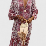 Vestido Largo Boho Chinara con Bordado Étnico y Estilo Relajado
