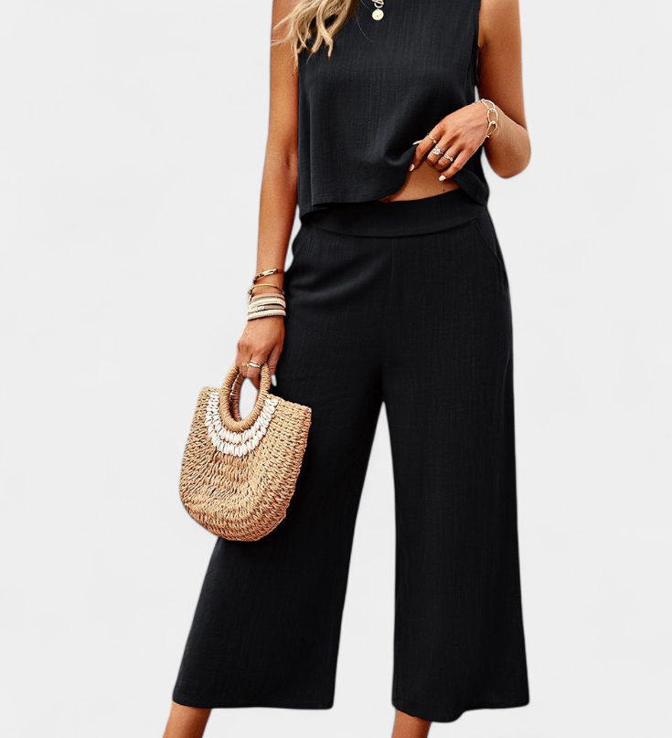 Conjunto Boho Lavinia de Top y Shorts en Lino y Algodón para un Estilo Relax y Sofisticado