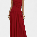 Elegante Vestido Maxi sin Mangas Maddy con Drapeado Lateral para un look sofisticado