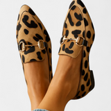 Lillian Zapatos de Mocasín con Diseño Estampado y Hebilla Metálica Elegante