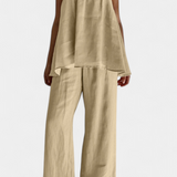 Lía Conjunto de Verano con Top Oversized y Pantalón Ligero para un Look Fresco y Elegante