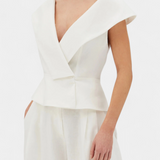 Conjunto Elegante Hayden con Top Asimétrico y Pantalón Palazzo para un look sofisticado