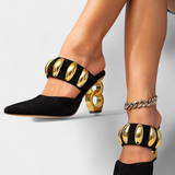 Sandalias de Tacón Afilado Irene con Elegantes Detalles Metálicos