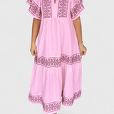 Vestido Maxi Boho Allona con Escote en V y Corte Relajado para un Look Chic y Cómodo