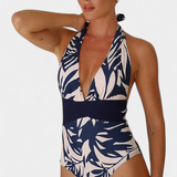 Ahria Conjunto de Bañador Estampado con Escote en V – Look Veraniego y Elegante para Cada Ocasion