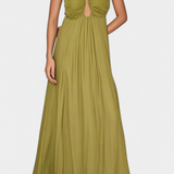 Elettra Vestido Maxi con Tirantes Delgados y Drapeo Fluido para un Estilo Elegante