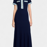 Alexia Vestido Midi de Punto con Detalle en Ribete para un Estilo Elegante y Confortable