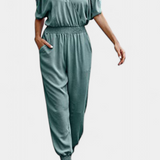Elegante Blusa Solene Mono Casual con Hombros Descubiertos y Escote en V