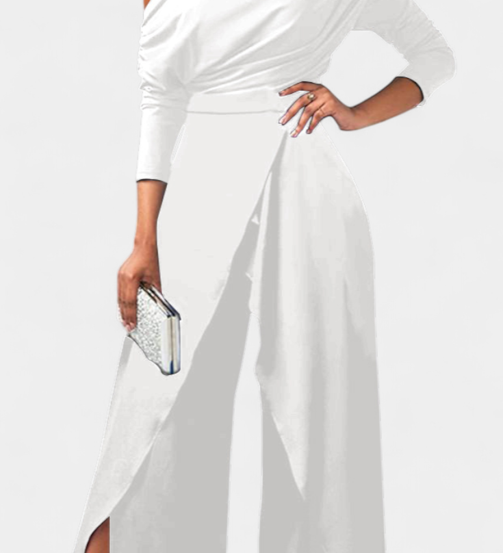 Vestido Brina Mono Largo Tie Dye con Hombros Descubiertos y Pierna Ancha con Abertura para un Estilo Moderno y Comodo