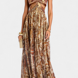Vestido Maxi Tasha Halter con Espalda Descubierta y Elegantes Detalles Huecos