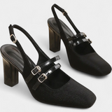 Elegantes Tacones Satinados Orlanda con Doble Tira y Correa al Tobillo para un Estilo Sofisticado