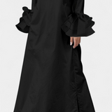 Ramona Vestido Largo Urbano con Cuello Camisero y Mangas Volantosas para un Estilo Elegante y Cómodo