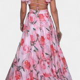 Elegante Vestido Largo Estampado Sin Espalda de Shazia