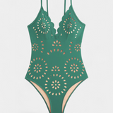 Ahria Traje de Baño con Falda y Detalle Floral Elegante