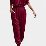 Elegante Blusa Solene Mono Casual con Hombros Descubiertos y Escote en V