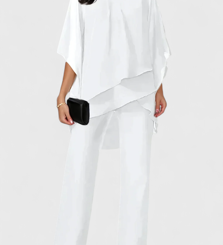 Set de Dos Piezas para Gatas con Hombros Descubiertos y Estilo Elegante