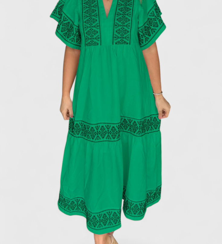 Vestido Maxi Boho Allona con Escote en V y Corte Relajado para un Look Chic y Cómodo