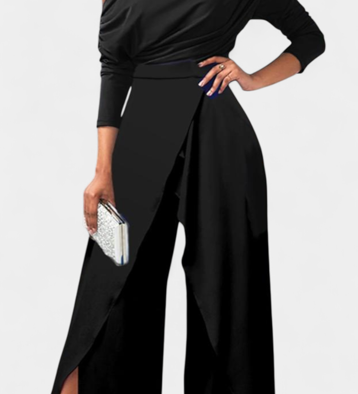 Vestido Brina Mono Largo Tie Dye con Hombros Descubiertos y Pierna Ancha con Abertura para un Estilo Moderno y Comodo