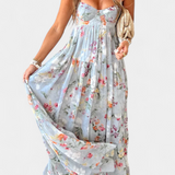 Neha Vestido Floral con Espalda Abierta y Delicados Tirantes para un Look Elegante y Sofisticado