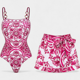 Conjunto de Traje de Baño de Una Pieza Floral Ahria - Perfecto para un Estilo Veraniego y Fresco