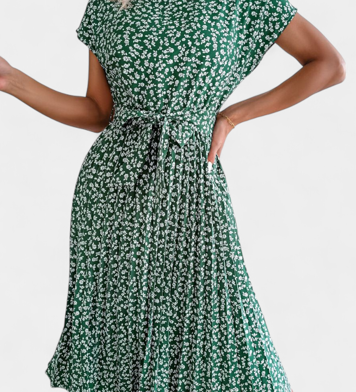 Vestido Midi Floral Galilea con Estilo Campestre para un Look Elegante y Natural