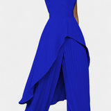 Chrysoula Elegante Conjunto Asimétrico con Pantalón Plisado para un Estilo Sofisticado