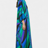 Fiorella Kaftán con Estampado Iride Psicológico - Atuendo Elegante y Vibrante para lucir con Estilo