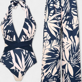 Ahria Conjunto de Bañador Estampado con Escote en V – Look Veraniego y Elegante para Cada Ocasion