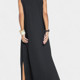Vestido Maxi sin Mangas Felisa en Color Liso con Silueta Elegante