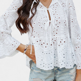 Blusa Bohemia Kayden con Encaje y Corte Fluidofilmar