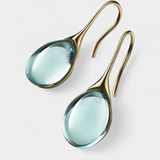 Elegantes Pendientes de Gota en Oro y Plata con Cristales Brillantes