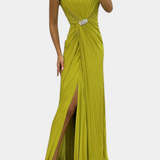 Vestido Maxi Plisado Shiloh con Abertura Lateral y Escote Cruzado - Elegancia y Estilo Inigualables