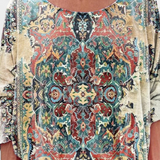 Omari Blusa Holgada de Estampado Bohemio Retro para un Estilo Único