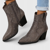 Berenice Botas Elegantes con Diseño Patchwork y Cremallera Lateral para un Estilo Sofisticado