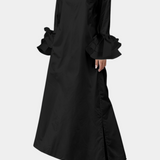 Ramona Vestido Largo Urbano con Cuello Camisero y Mangas Volantosas para un Estilo Elegante y Cómodo