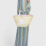 Crisanta Vestido Largo Estampado con Ondas Multicolores y Manga Larga - Elegancia y Estilo en Cada Paso