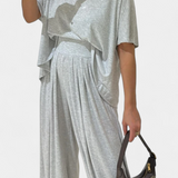 Conjunto Casual Trista con Top Suave y Pantalones Anchos para Máxima Comodidad