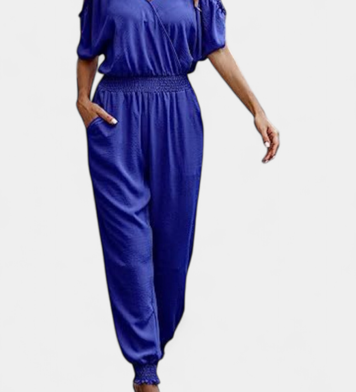 Elegante Blusa Solene Mono Casual con Hombros Descubiertos y Escote en V