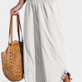 Elegante Pantalón Palazzo Justina con Volantes y Talle Alto para un Estilo Sofisticado