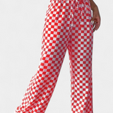 Hilaria Pantalones de Pierna Ancha con Estampado a Cuadros - Comodidad y Estilo para tu Día a Día