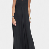 Vestido Maxi sin Mangas Felisa en Color Liso con Silueta Elegante
