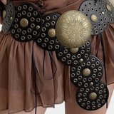 Alicia Cinturón Cowboy Vintage con Hebilla Circular Decorativa para un Estilo Único