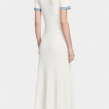 Alexia Vestido Midi de Punto con Detalle en Ribete para un Estilo Elegante y Confortable