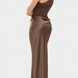 Elegante Ottavia Vestido Largo de Fiesta con Plisado y Escote Asimétrico de Un Solo Hombro