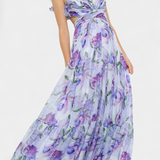 Elegante Vestido Largo Estampado Sin Espalda de Shazia