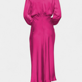 Elegante Vestido Maxi Cecila con Cuello Alto y Encantador Detalle Floral
