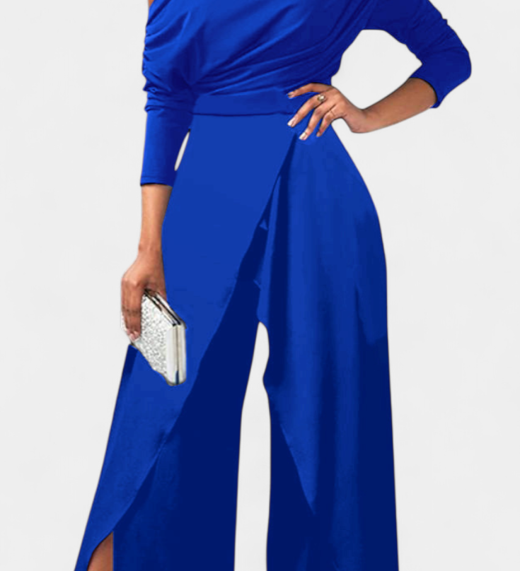 Vestido Brina Mono Largo Tie Dye con Hombros Descubiertos y Pierna Ancha con Abertura para un Estilo Moderno y Comodo