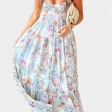 Neha Vestido Floral con Espalda Abierta y Delicados Tirantes para un Look Elegante y Sofisticado